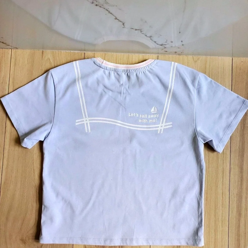 NEPA Kids‎ Shirt Kids S Blue Anchor Sail Away Nautical Graphic Tee Top Summer